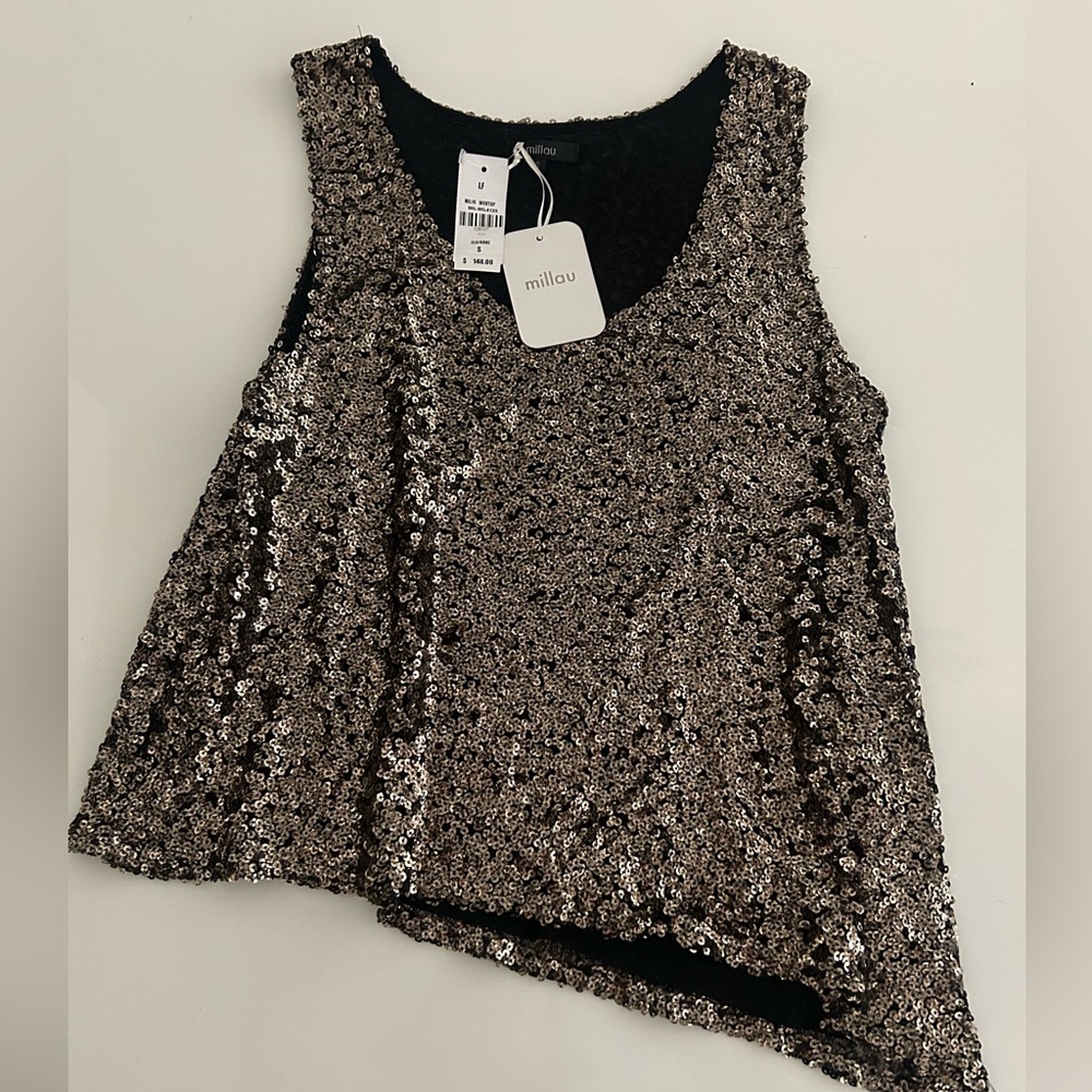 Millau from LF Black and Gold Sequin Camisole